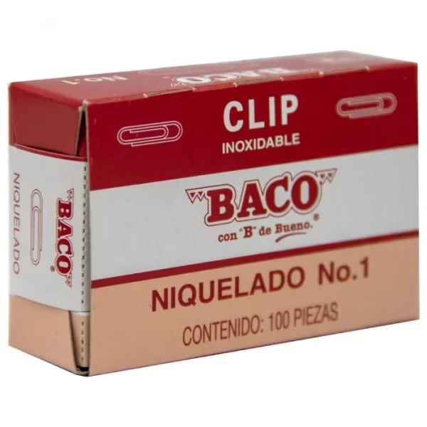 CLIP NIQUELADO #1 BACO C/100 CLIPS - Imagen 2
