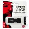 Memoria USB Kingston DataTraveler 100 G3, 64GB, USB 3.0, Lectura 100MB/s, Negro