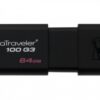 Memoria USB Kingston DataTraveler 100 G3, 64GB, USB 3.0, Lectura 100MB/s, Negro - Imagen 2