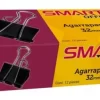 Agarrapapel de 32mm Negro Caja con 12 Piezas Smart