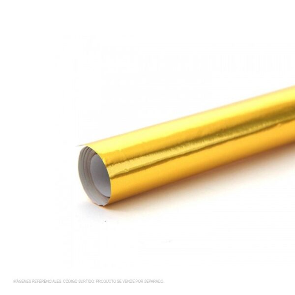 Papel oropel por metro color dorado