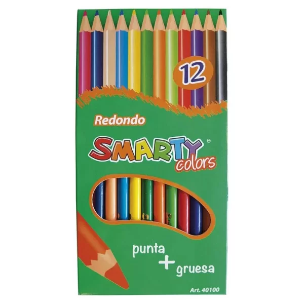 Lapices de colores caja con 12 piezas largos redondos Smarty Colors